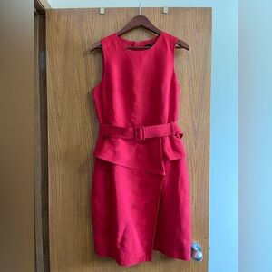 Banana Republic Classic Belted Summer Red Dress